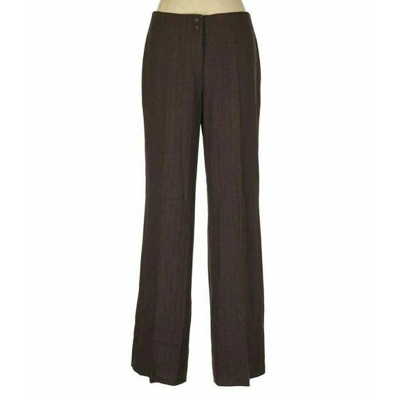 Sigrid Olsen Pants Women Sz 6 Modernist Metallic Dressed Career Chinos Trousers - Picture 1 of 7